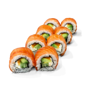 Uramaki roll with salmon