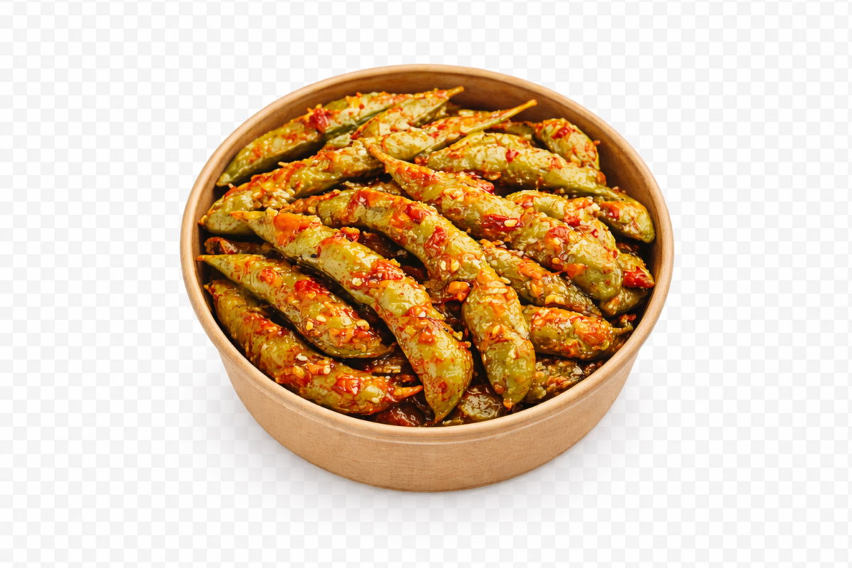 EDAMAME WITH CHILLI  GLAZE