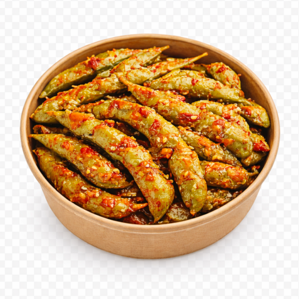 EDAMAME WITH CHILLI  GLAZE